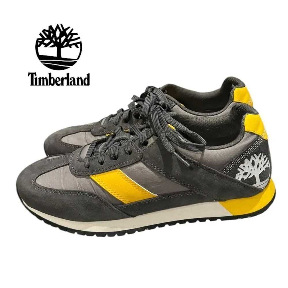 Timberland Lufkin Men's Grey Yellow Lace Sneakers 8